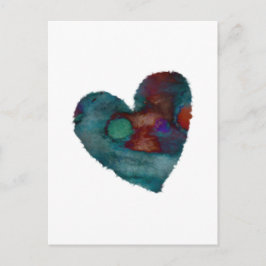 Fuzzy Blue Heart-vykort Vykort