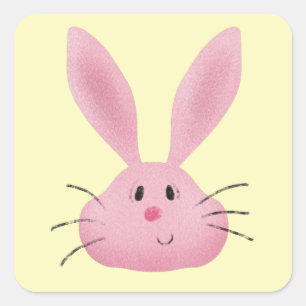 Fuzzy Bunny Fyrkantigt Klistermärke