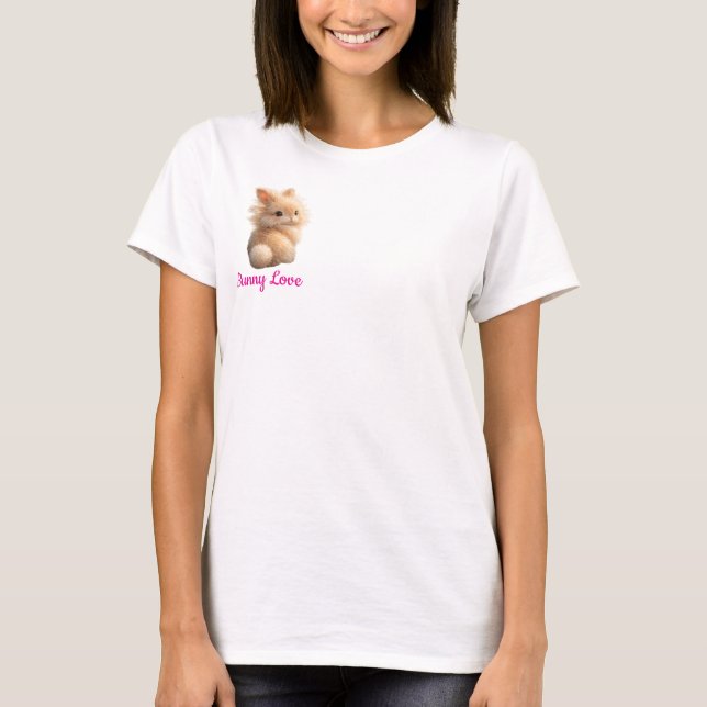 Fuzzy Bunny: Kanin Kärlek T Shirt (Framsida)