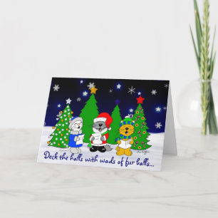 "Fuzzy Carolers" Helgkort