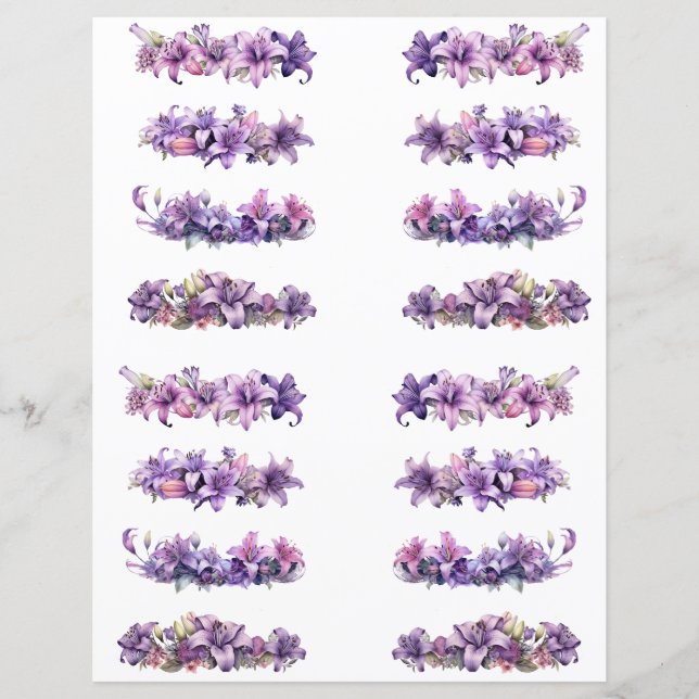 Fuzzy cut Lilies Gräns Lila (Framsida)