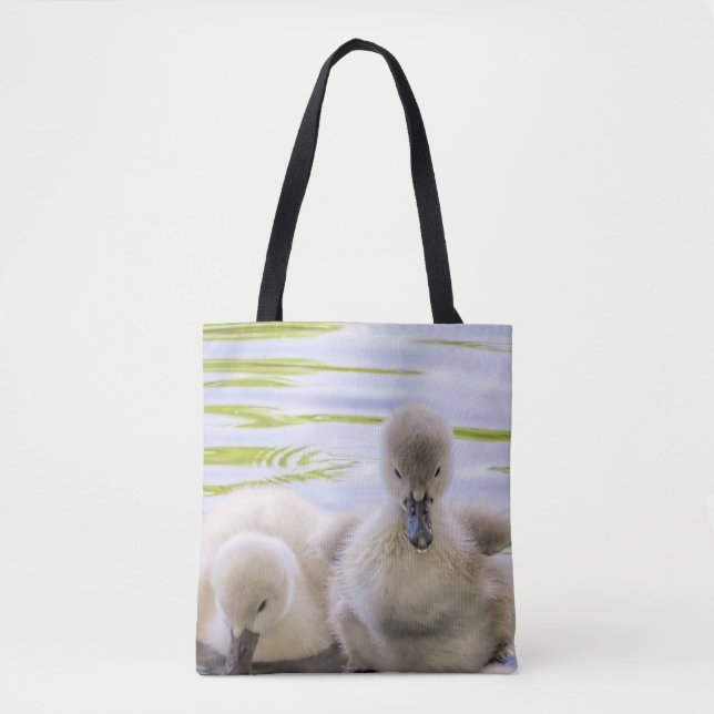 Fuzzy cygnets - tote tygkasse (Framsida)