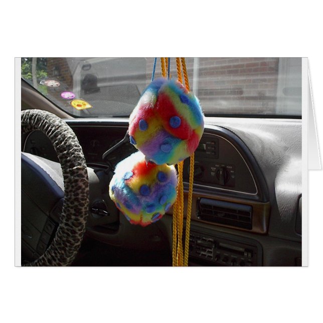 Fuzzy Dice Hälsningskort (Framsidan Horizontal)