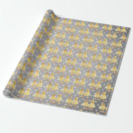 Fuzzy Duckling par på Polka dots Presentpapper