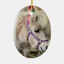 Fuzzy Elf Horse jul Ornament