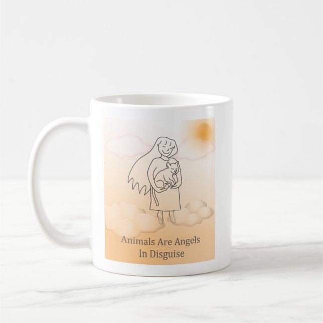 Fuzzy Express® Angel Cat Kaffemugg (Vänster)