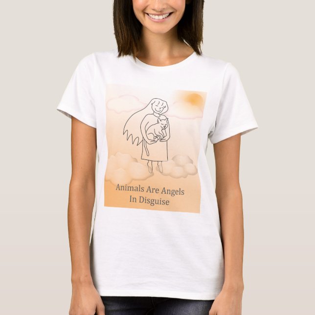 Fuzzy Express® Angel Cat T Shirt (Framsida)