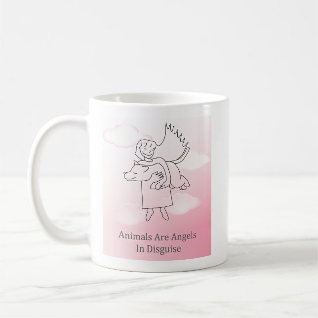 Fuzzy Express® Angel Hund Kaffemugg (Vänster)