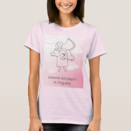 Fuzzy Express® Angel Hund Rosa T Shirt