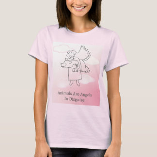 Fuzzy Express® Angel Hund Rosa T Shirt