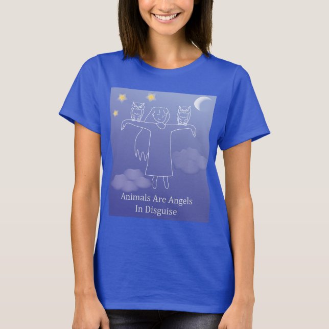 Fuzzy Express® Angel Uggla Blue T Shirt (Framsida)