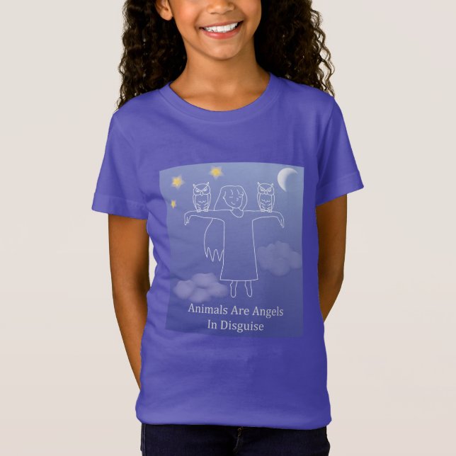 Fuzzy Express® Angel Uggla Kid Lila T Shirt (Framsida)