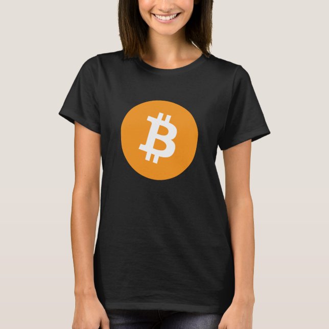 Fuzzy Express® Bitcoin Original Logotyp Black W T Shirt (Framsida)