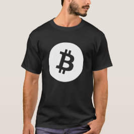 Fuzzy Express® Bitcoin White Logotyp Black T Shirt