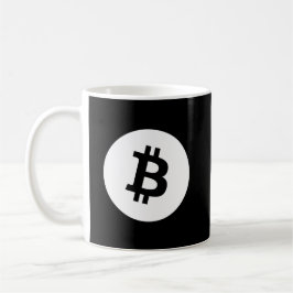 Fuzzy Express® Bitcoin White Logotyp Kaffemugg