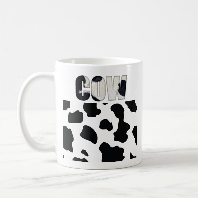 Fuzzy Express® Cow Animal Print Kaffemugg (Vänster)