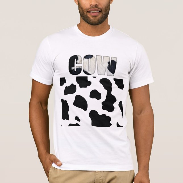 Fuzzy Express® Cow Animal Print T Shirt (Framsida)