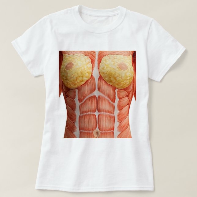 Fuzzy Express® Female Muscle Body Anatomy W T Shirt (Design framsida)