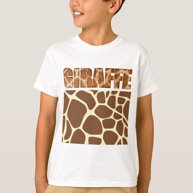 Fuzzy Express® Giraffe Animal Print T Shirt (Framsida)