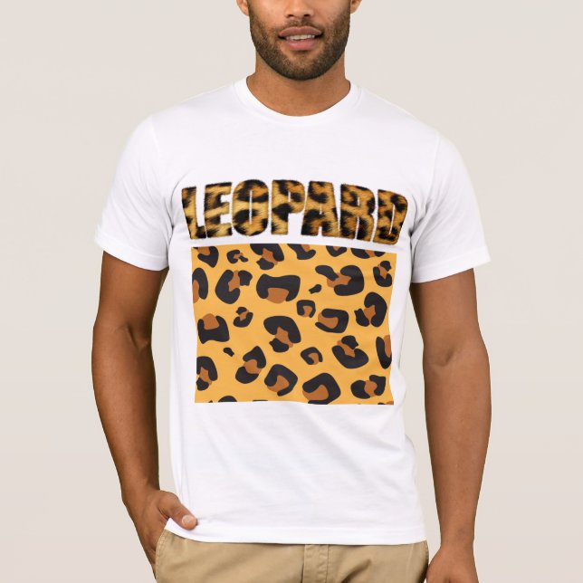 Fuzzy Express® Leopard Animal Print T Shirt (Framsida)