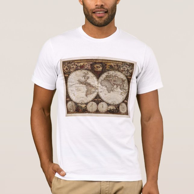 Fuzzy Express® Old Karta #4 T Shirt (Framsida)