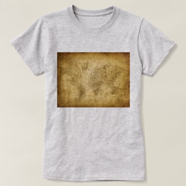 Fuzzy Express® Old Karta Woman Grått T Shirt (Design framsida)