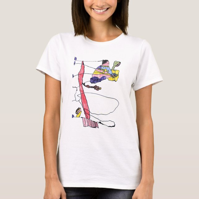 Fuzzy Express® Ops Gzilla Prova 2 vinklar Wom T Shirt (Framsida)