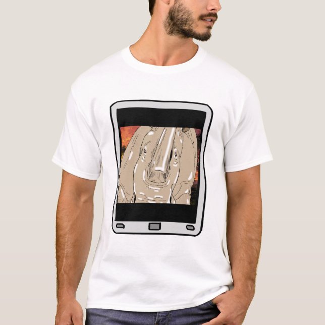 Fuzzy Express® Rhino Selfie T-Shirt (Framsida)