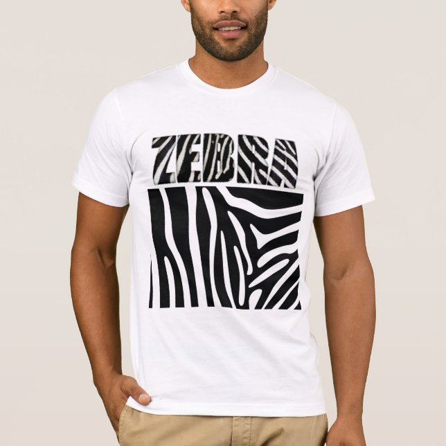 Fuzzy Express® Zebra Animal Print T Shirt (Framsida)