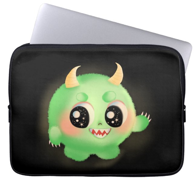 Fuzzy Friendly Monster Creature Laptop Fodral (Framsidan)
