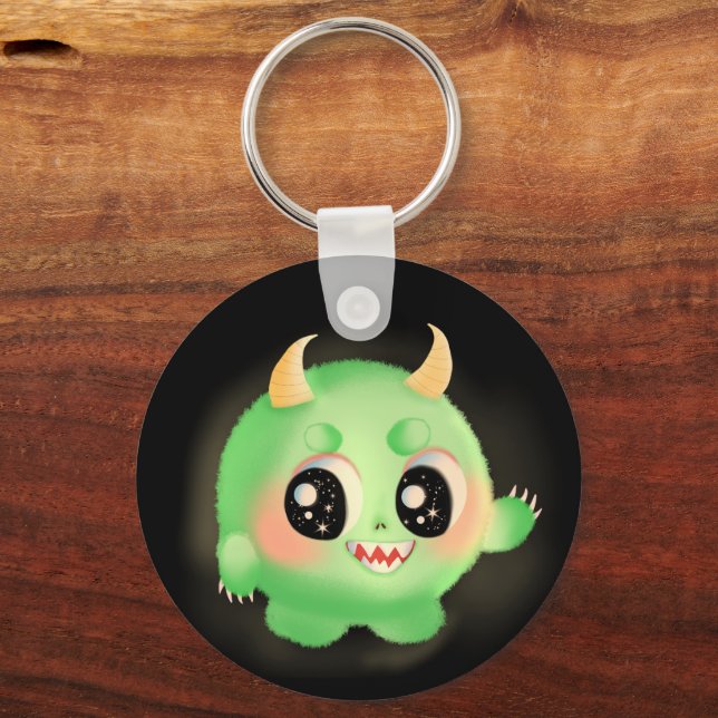 Fuzzy Friendly Monster Creature Nyckelring (Framsida)