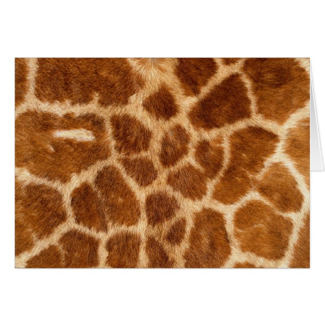 Fuzzy Giraffe Päls Mönster Hälsningskort (Framsidan Horizontal)