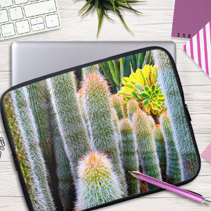 Fuzzy Grönt Cacti Succulent Photo Simple Modern Laptop Fodral