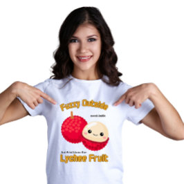 Fuzzy Juicy Lychee Fruit Label  T Shirt