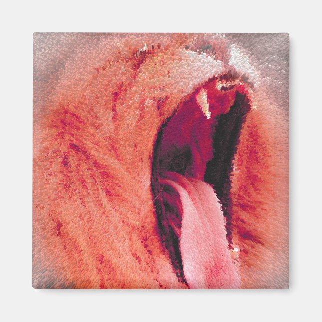 Fuzzy Lejon mouth Magnet (Framsidan)