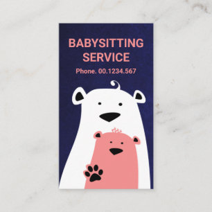 Fuzzy Mor Babysittande Cute Bear Babyvvakt Visitkort