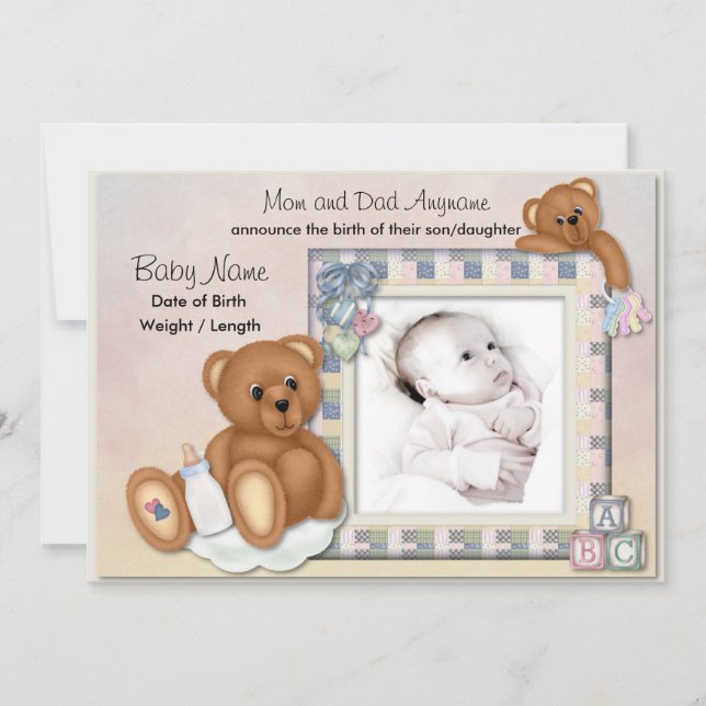 Fuzzy Nalles Baby-meddelande Meddelande (Framsida)
