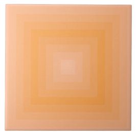 Fuzzy Peach Blazing Orange Squares Ceramic Tile Kakelplatta