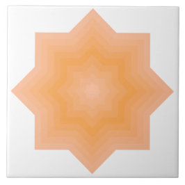 Fuzzy Peach Blazing Orange Stars Ceramic Tile Kakelplatta