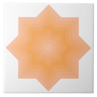 Fuzzy Peach Blazing Orange Stars Ceramic Tile Kakelplatta