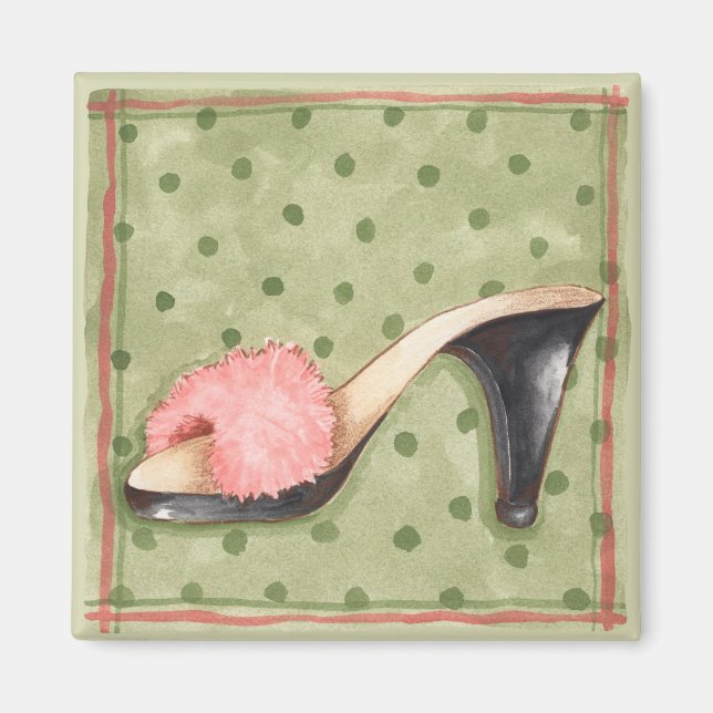 Fuzzy Rosa Shoe - Magnet (Framsidan)
