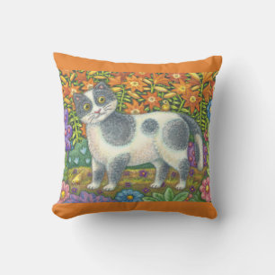 Fuzzy Wuzzy Kitten FOLK ART CAT DEKORATIV KUDDE