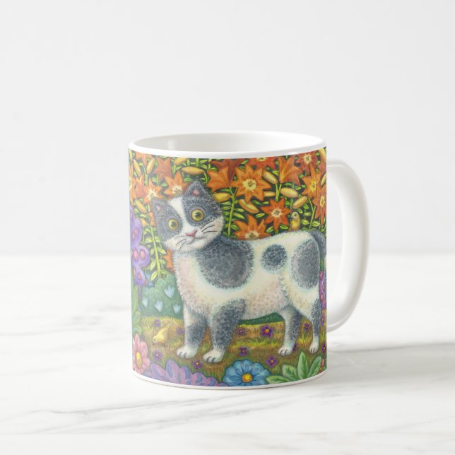 Fuzzy Wuzzy Kitten FOLK ART CAT MUGG *Anpassa (Framsida höger)