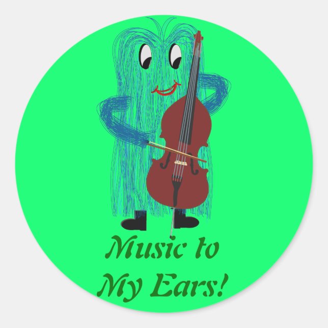 FuzzyBassPlayer Runt Klistermärke (Framsida)