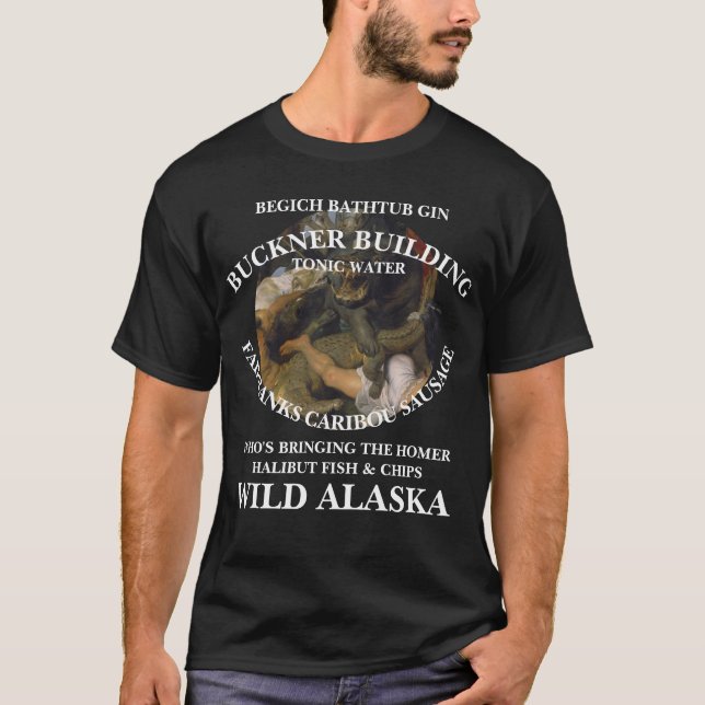 FV COHO AK BADKAR GIN RENKÄLLSKÖT FISK CHIPS T SHIRT (Framsida)