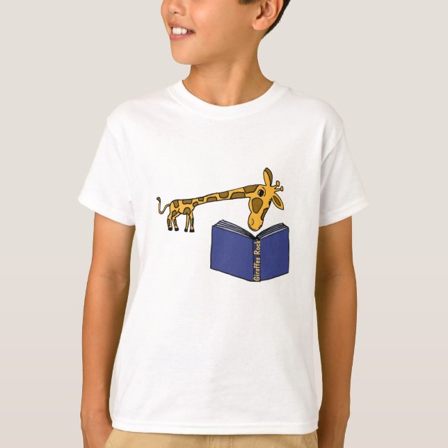FV- Funny Giraffe Reading T-shirt (Framsida)