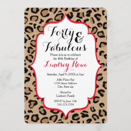 Fvävande fyrtio Leopard-utskrift Inbjudningar