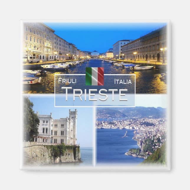 FVG026 TRIESTE, Mosaic, Italien, Fridge Magnet (Framsidan)