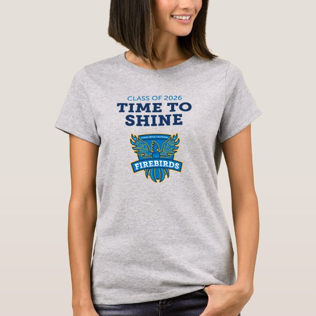 FVHS Time to Shine T-Shirt (Women's, Gray) (Framsida)