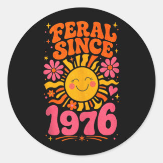 Fvibesl Sedan 1976 Retro Sol - Rolig 50-årsdag Runt Klistermärke